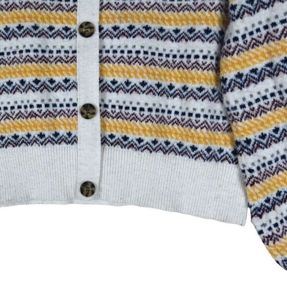 St Johns Bay Knit Fair Isle Sweater Womens M Ivory Cabin Cozy Ski Snow - Picture 4 of 10